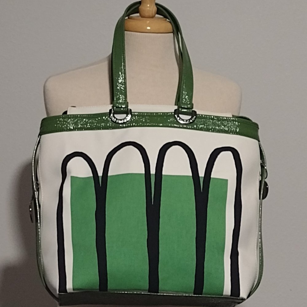 RARE Marimekko Tote Bag Leather & Cotton